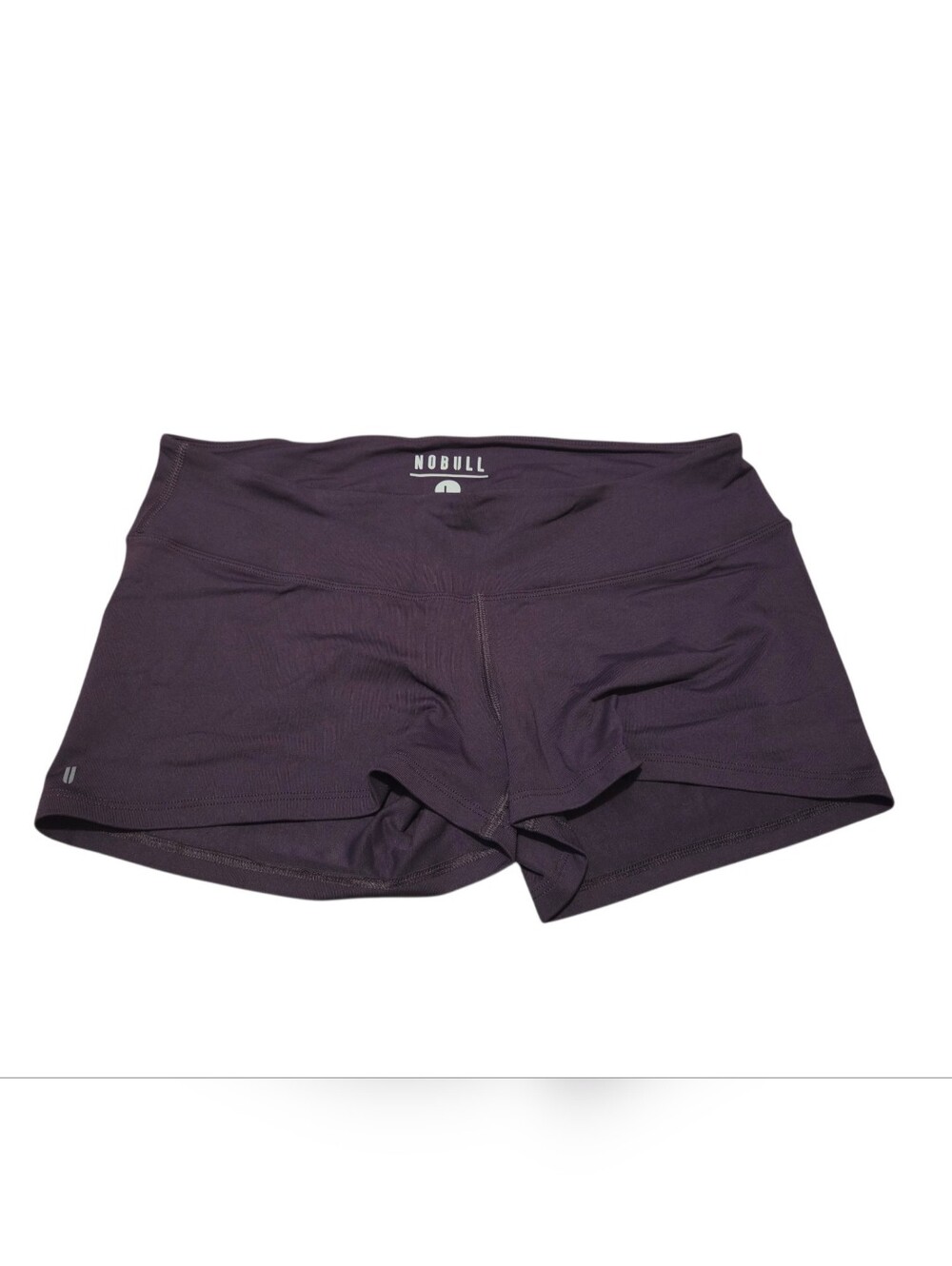 Women’s Large NOBULL Deep Purple Matte Spandex Mini Workout Shorts